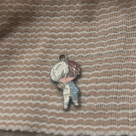 My Hero Academia Shoto Todoroki Metal Enamel Charm Half Cold Hot Quirk Jewelry - Picture 4 of 7